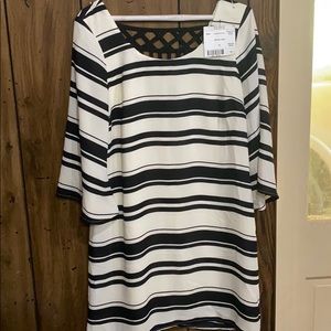 Black and white striped dress